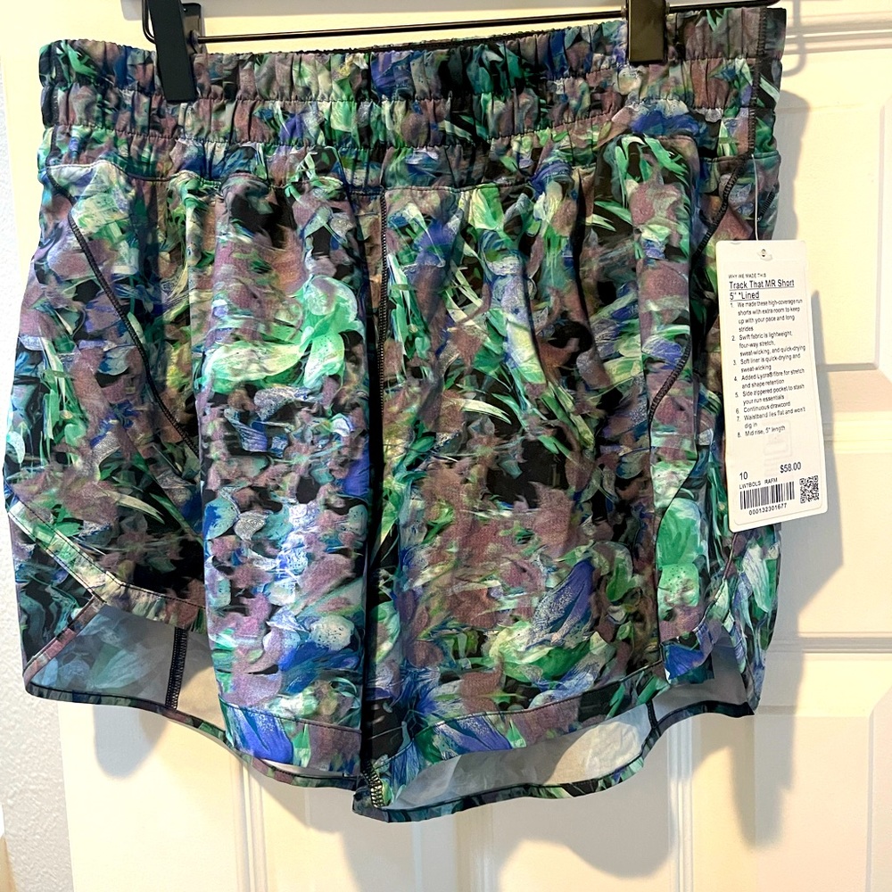 Lululemon “Track That” short. Medium Rise. Size 10. Never worn.